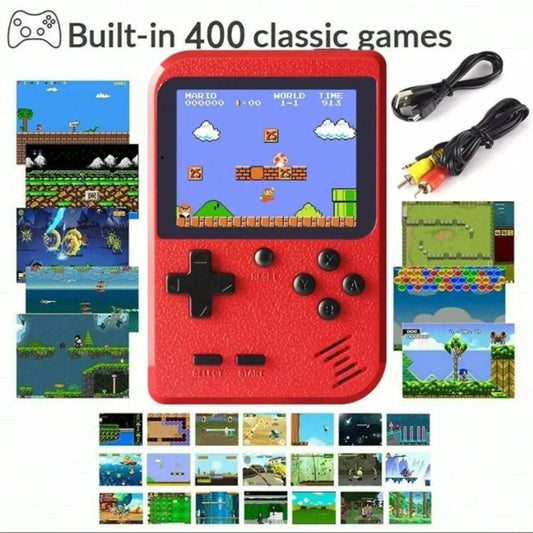 Prie televizoriaus galima prijungti „Red Retro Classic Games“ rankinę mažą žaidimų konsolę vaikams su šimtais žaidimų įkrovimo įrenginių