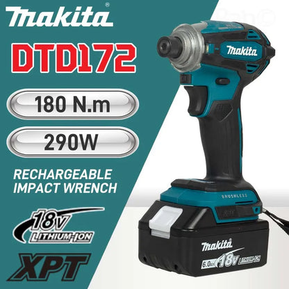 Makita DTD172 daugiafunkcis ličio elektrinis įrankis 18V elektrinis atsuktuvas Akumuliatorinis bešepetis elektrinis smūginis gręžtuvas