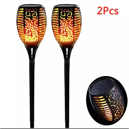 1/2/4/6/8Pcs 12/96LED Solar Flame Torch Lights Flickering Lamp Waterproof Garden Decoration Outdoor Lawn Path Yard Patio 5 Color