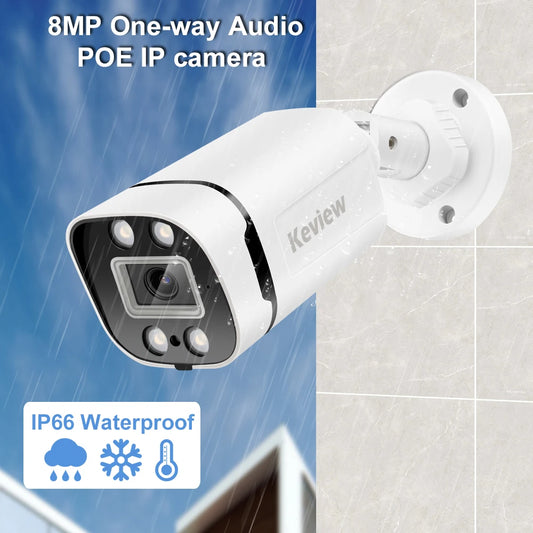 4K 8MP POE IP kamera Garso lauko POE/NOT POE H.265 Onvif Bullet CCTV namų 5MP spalvota naktinio matymo apsaugos kamera