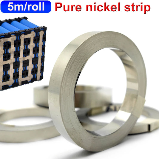 5M / ritininės gryno nikelio juostelės, skirtos 99,6 % grynumo ličio baterijų suvirinimui 16 pėdų nikelio skirtukai, skirti 18650 26650 baterijų paketo taškiniam suvirintuvui