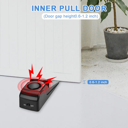 WSDCAM Wireless 120dB Door Stop Alarm Vibration Triggered Sensor Burglar Alarm Wedge Shaped Anti-theft Alarm Door For Hotel Home