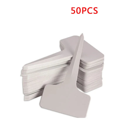 50pcs/100pcs 6x10cm Plastic Plant T-Type Tags Waterproof PVC Markers Nursery Garden Labels Reusable UV Resistant