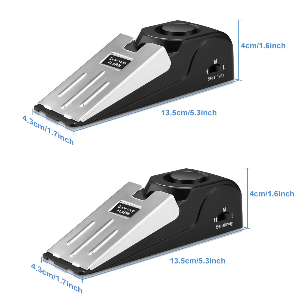 WSDCAM Wireless 120dB Door Stop Alarm Vibration Triggered Sensor Burglar Alarm Wedge Shaped Anti-theft Alarm Door For Hotel Home