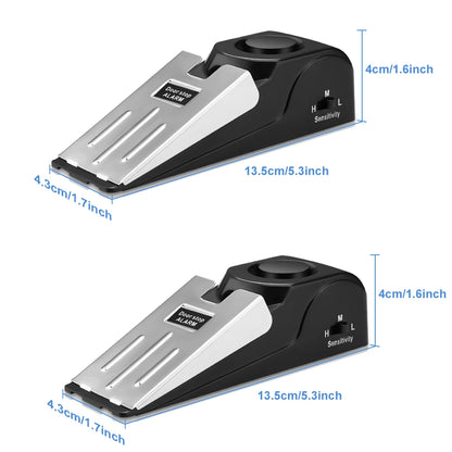 WSDCAM Wireless 120dB Door Stop Alarm Vibration Triggered Sensor Burglar Alarm Wedge Shaped Anti-theft Alarm Door For Hotel Home