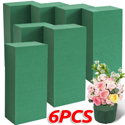 6/1pcs Square Flower Foam Bricks Wet Fresh Floral Arrangement Wedding Decoration Holder Plants Mud Artificial Garden Supplies