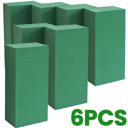 6/1pcs Square Flower Foam Bricks Wet Fresh Floral Arrangement Wedding Decoration Holder Plants Mud Artificial Garden Supplies