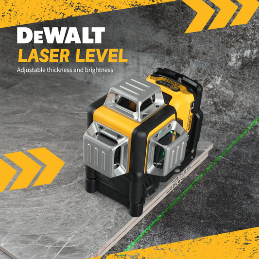 2025 m. Dewalt DW089LG 3 pusių * 360 laipsnių vertikali 12 linijų lazerinis lygis 360 horizontalus žalios šviesos lygio matuoklis lauke